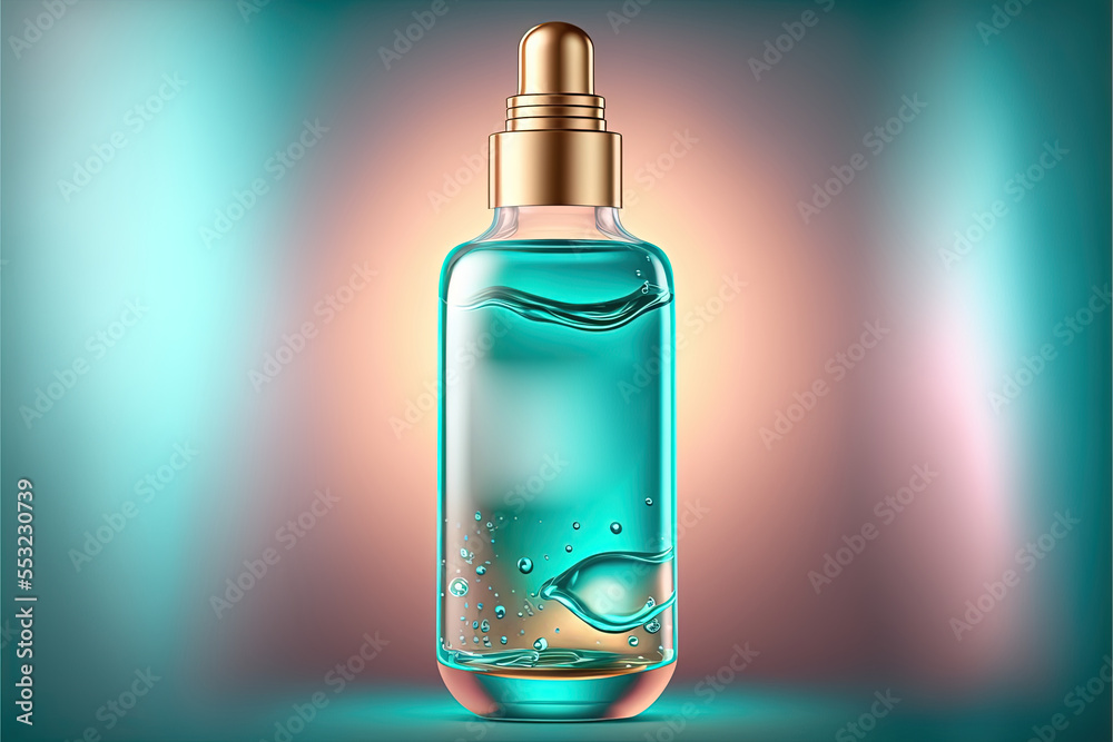 transparent bottle mockup Generative AI template transparent bottle mockup Generative AI template