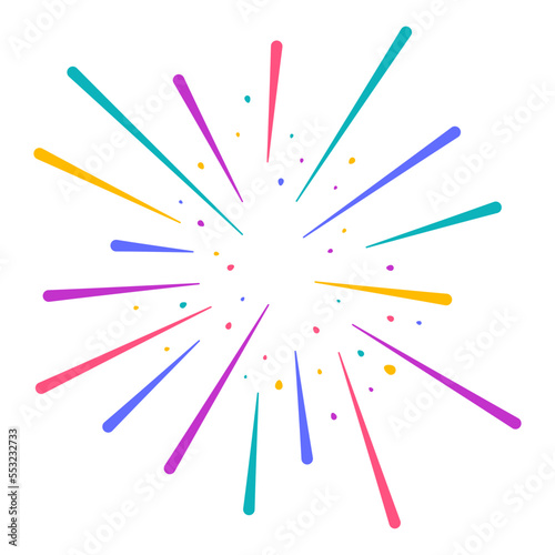 Colorful fireworks. Cartoon. Vector illustration