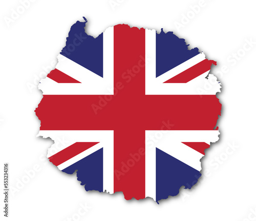 flag of UK design template. Heart and brush stroke. United Kingdom, Union Jack.