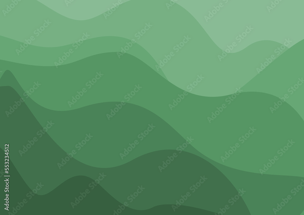 Obraz premium Green abstract background waves or hills layers