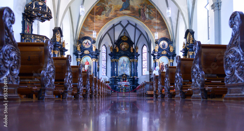 Innenansicht Laurentiuskirche in der Stadt Bludenz, Vorarlberg (Österreich) photo