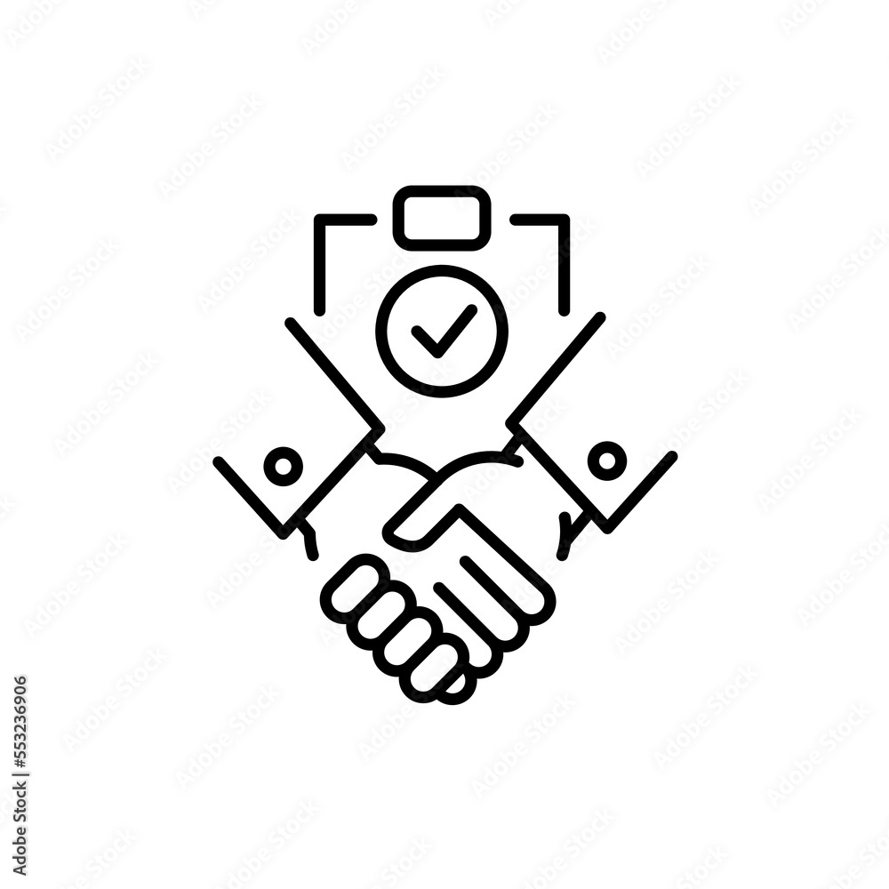 Handshake line icon. Business crowdfunding and Finance Handshake line icon. Business crowdfunding and Finance