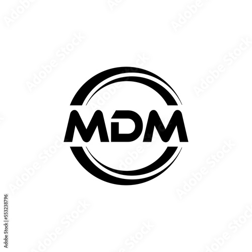 MDM letter logo design with white background in illustrator, vector logo modern alphabet font overlap style. calligraphy designs for logo, Poster, Invitation, etc. photo