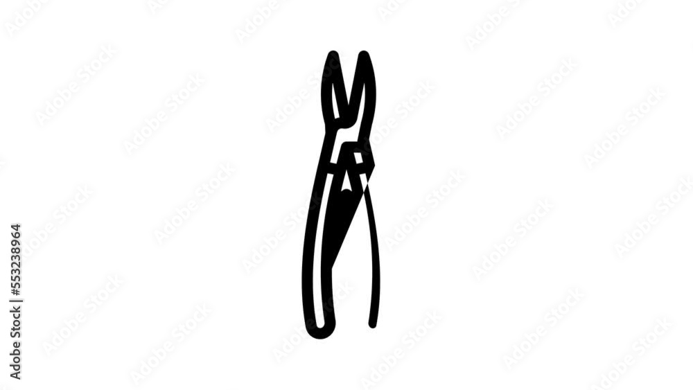 chain nose pliers line icon animation chain nose pliers line icon animation