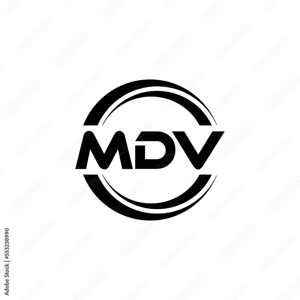MDV letter logo design with white background in illustrator, vector ...
