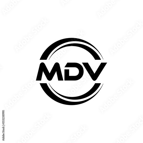 MDV letter logo design with white background in illustrator, vector logo modern alphabet font overlap style. calligraphy designs for logo, Poster, Invitation, etc. photo