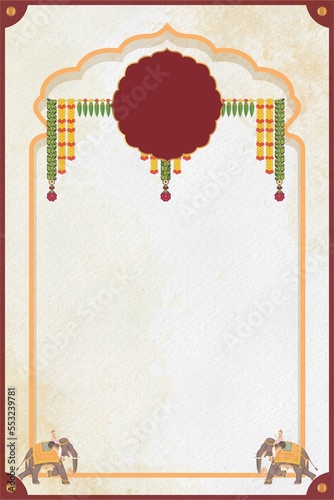 An Invitation card template useful for auspicious Indian days, such as House Warming, Puja, Wedding, Engagements, Spiritual activities, etc. 