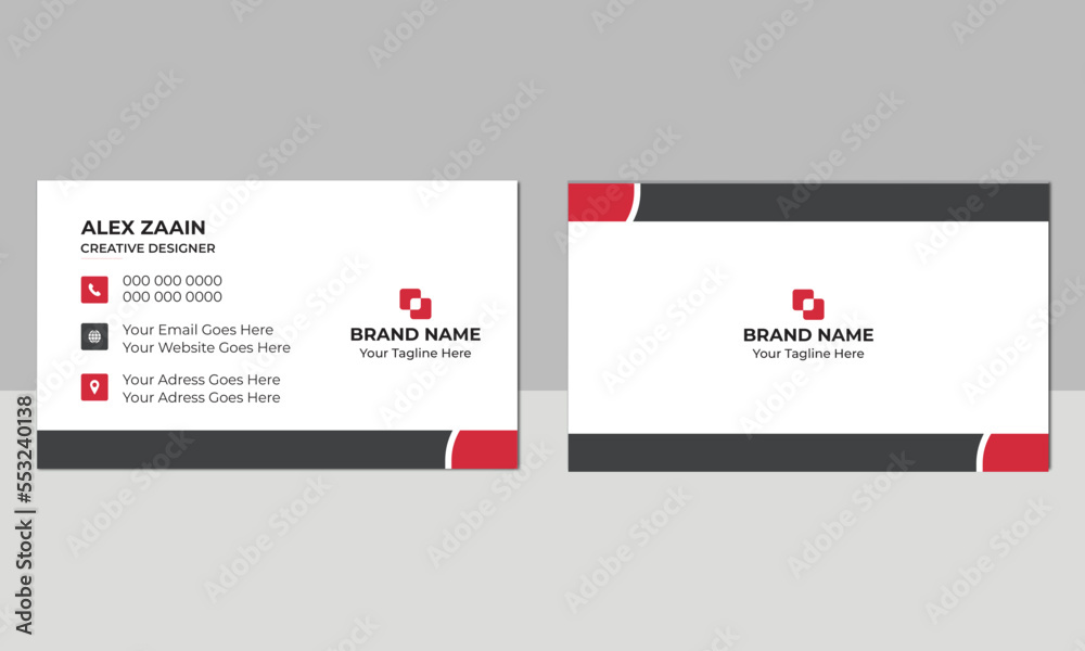 creative card design for business. , business card, card design, Double-sided Card design, Set of modern business card print, Personal visiting card with company logo, red-black-white color design. creative card design for business. , business card, card design, Double-sided Card design, Set of modern business card print, Personal visiting card with company logo, red-black-white color design.