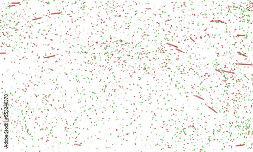 Red white and green isolated confetti overlay