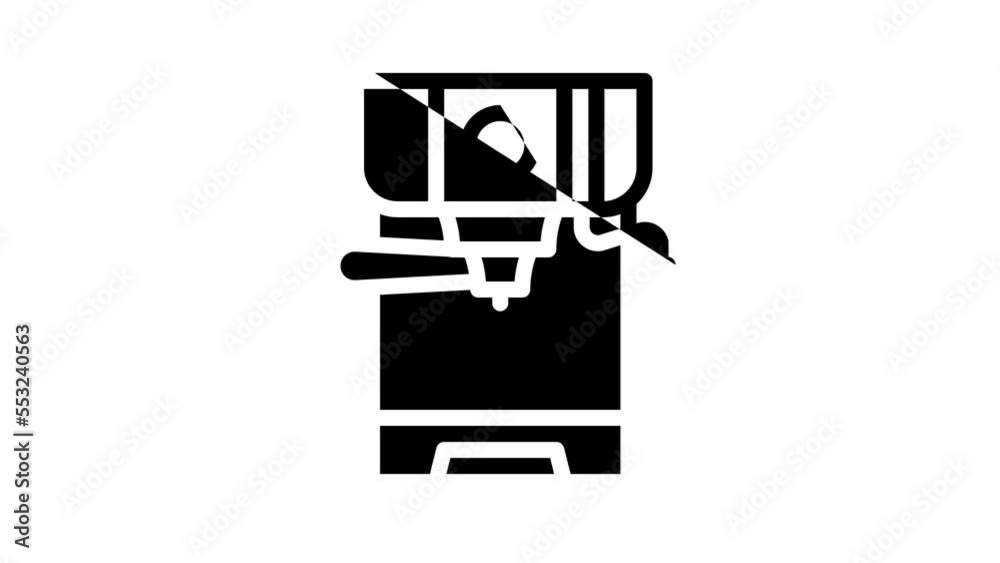 conventional coffee machine line icon animation