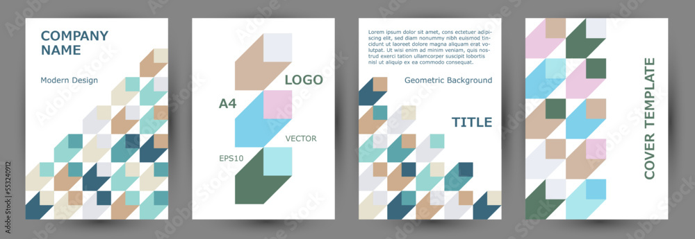 Scientific publication front page mokup collection graphic design. Bauhaus style hipster journal Scientific publication front page mokup collection graphic design. Bauhaus style hipster journal