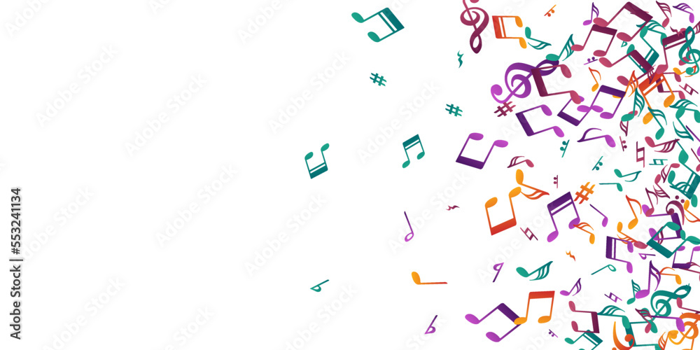 Musical notes flying vector illustration. Sound Musical notes flying vector illustration. Sound