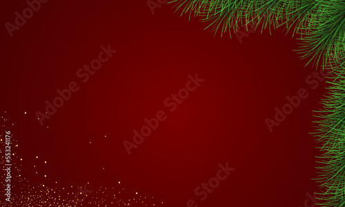 Merry Christmas and happy new year background. Merry Christmas fir branches. Winter holiday tree decoration for Christmas and new year Vector illustration