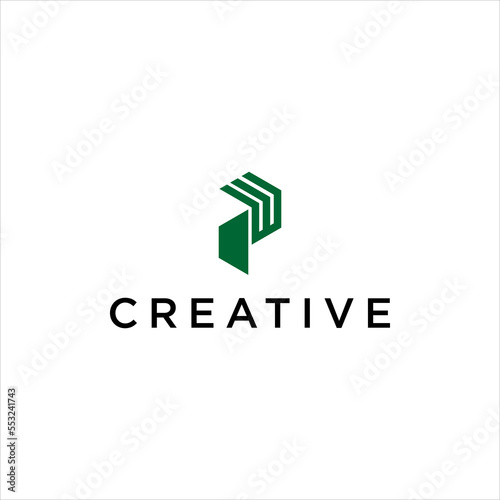 initial letter PW  logo  design with abstract and geometric idea