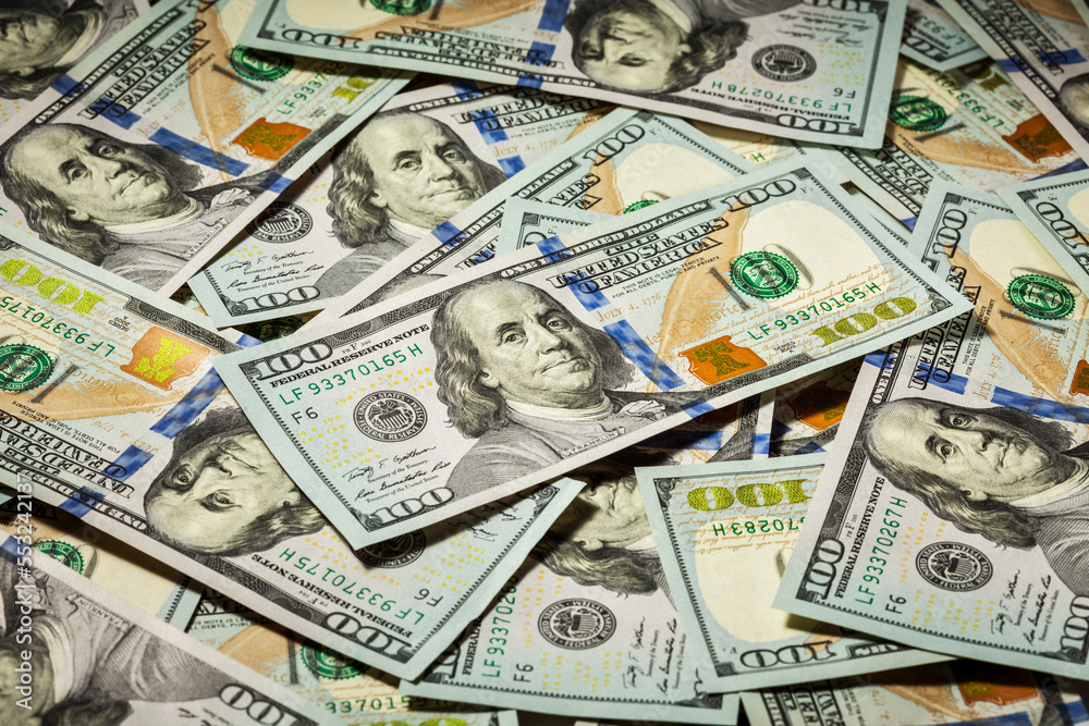 Business finance concept background of hundred dollars bank notes bills of new 2013 year edition Business finance concept background of hundred dollars bank notes bills of new 2013 year edition