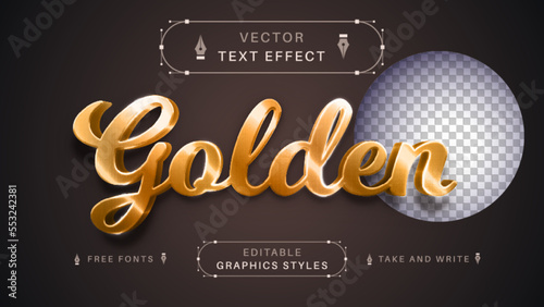 Golden Metal - Editable Text Effect, Font Style