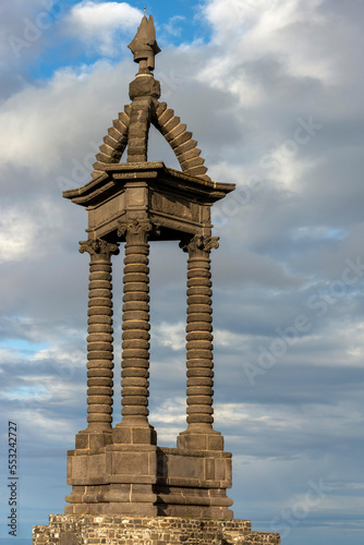  Gergovie, l'oppidum monument en pierre de volvic de Jean Teillard en hommage à Vercingetorix. Puy de Dome  . Auvergne Rhone Alpes. France photo