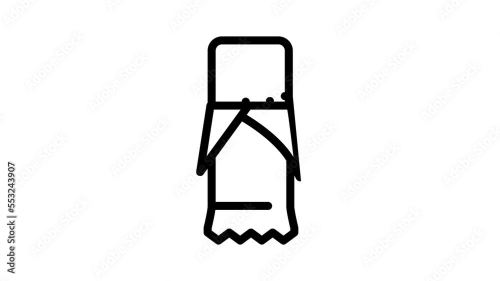 snack chocolate line icon animation