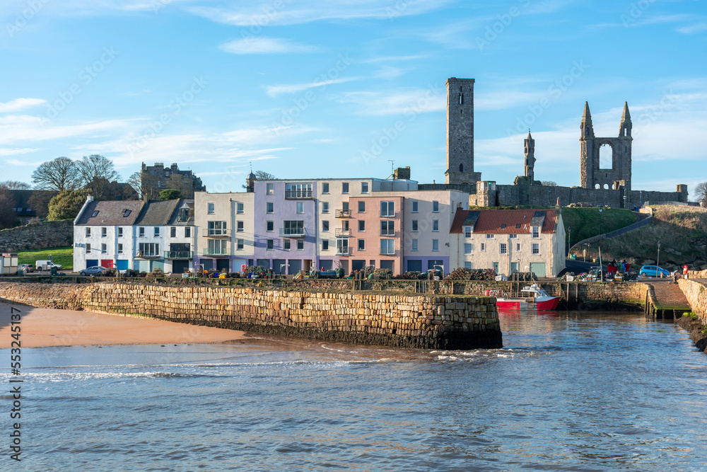 Beautiful embankment of the city of St. Andrews on the shore