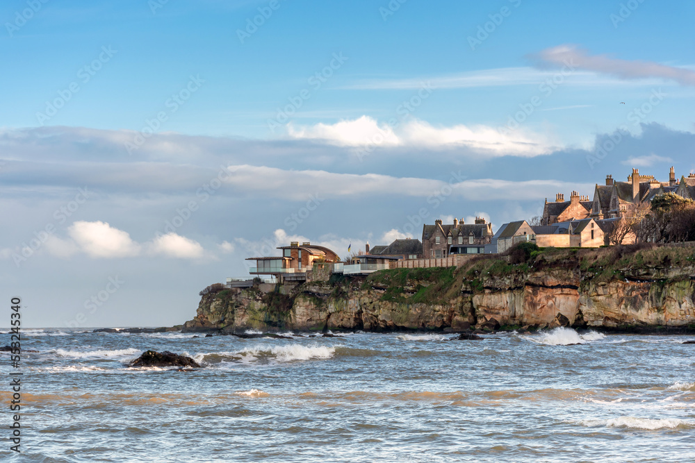 Beautiful embankment of the city of St. Andrews on the shore Beautiful embankment of the city of St. Andrews on the shore