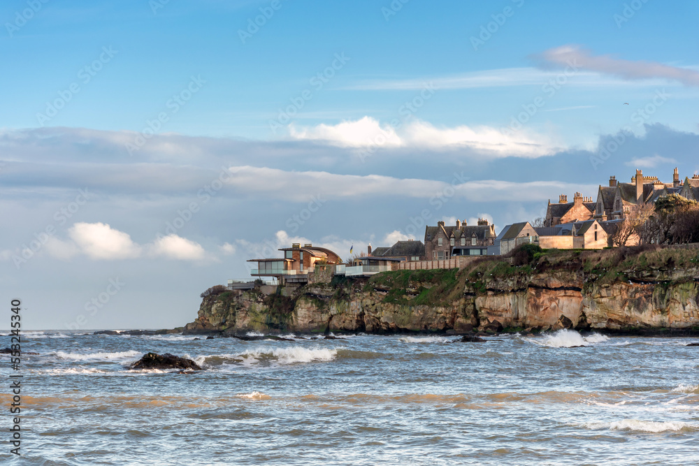 Beautiful embankment of the city of St. Andrews on the shore