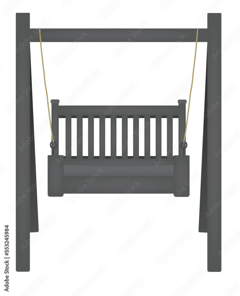 Grey porch swing. vector illustration