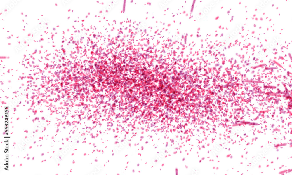 Obraz premium Festive pink, red and purple isolated confetti overlay