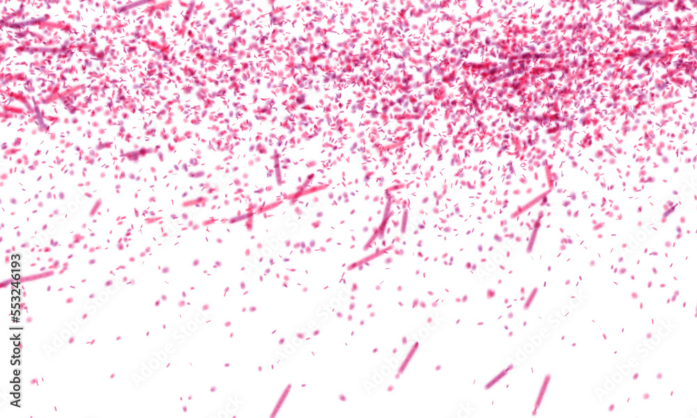 Festive pink, red and purple isolated confetti overlay