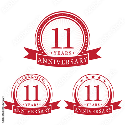 Wallpaper Mural 11 years anniversary logo collections. Set of 11th Anniversary design template. Vector and illustration. Torontodigital.ca