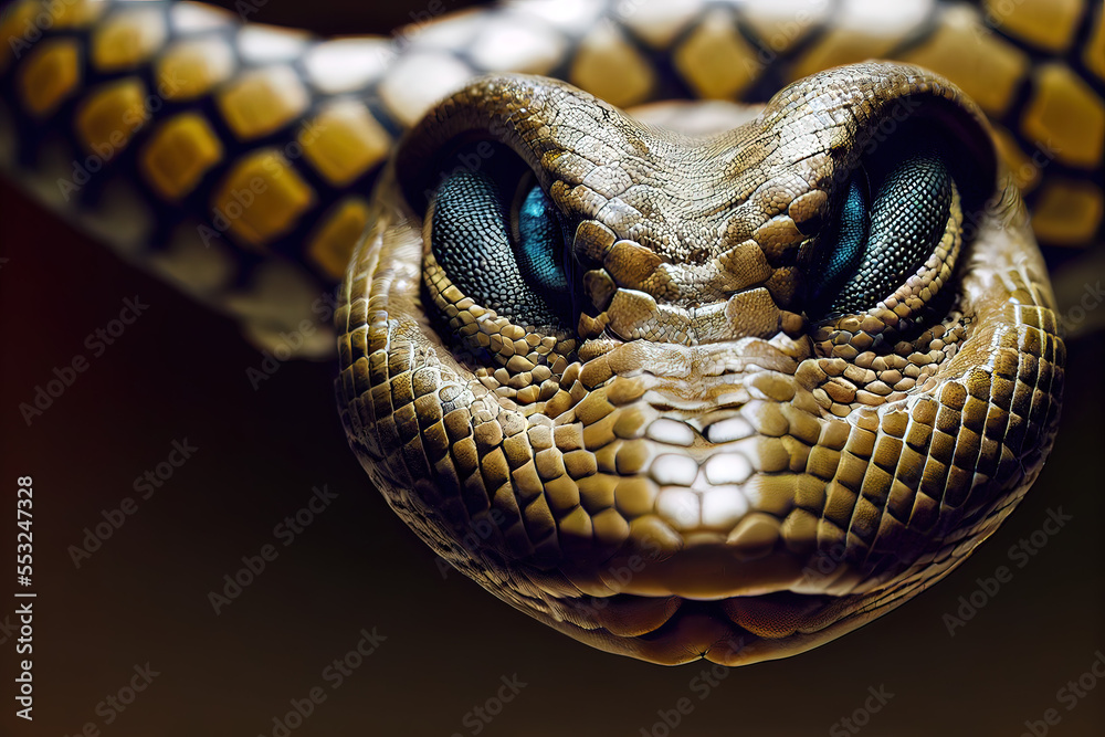Fototapeta premium Viper Nahaufnahme in Frontansicht, Generative AI