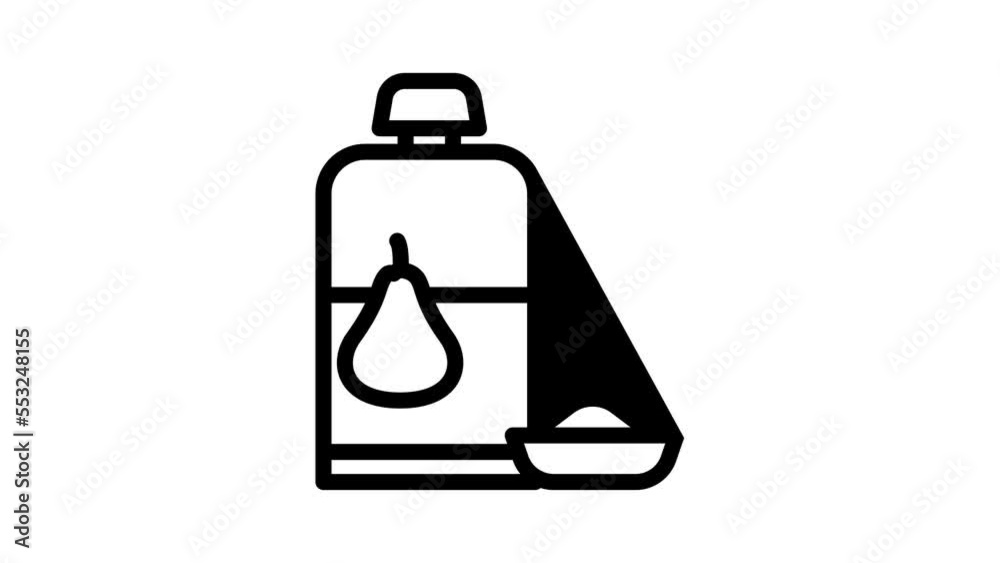 pear baby food line icon animation pear baby food line icon animation