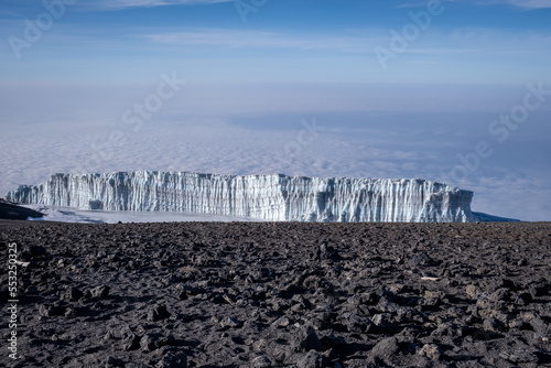 Iceberg on top of Kilimanjaro, Uhuru peak, Tanzania