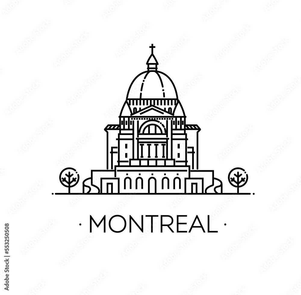 Montreal Saint Joseph 's Oratory. Vector illustration of Montreal city