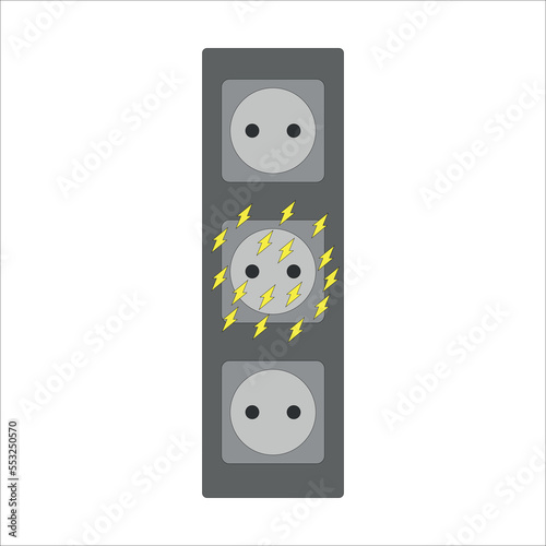 Short circuit. Faulty socket. Wiring problem, dangerous electricity. Bare wires, electrical shock from outlet