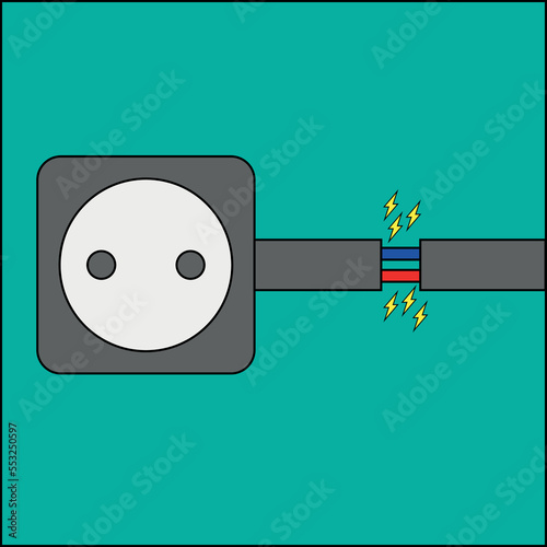 Short circuit. Faulty socket. Wiring problem, dangerous electricity. Bare wires, electrical shock from outlet