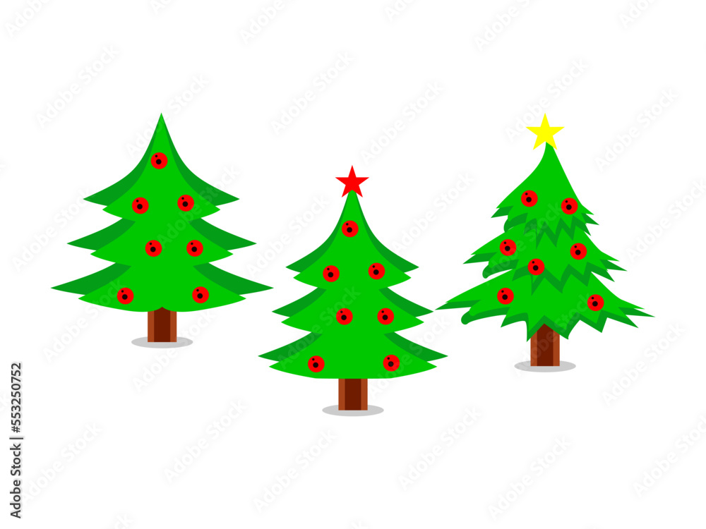 Christmas tree vector illustration, perfect for templates, editing, posters, greeting cards, advertising, etc