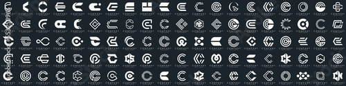 creative letter C logo icon set. design for business of luxury, elegant, simple. photo