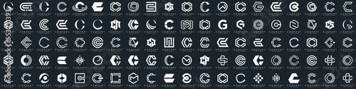 creative letter C logo icon set. design for business of luxury, elegant, simple.
