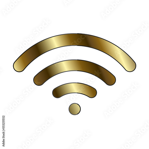 Gold Wifi icon, symbol, luxury frame signal wifi infographic sybols with text, premium icon wifi icon. photo