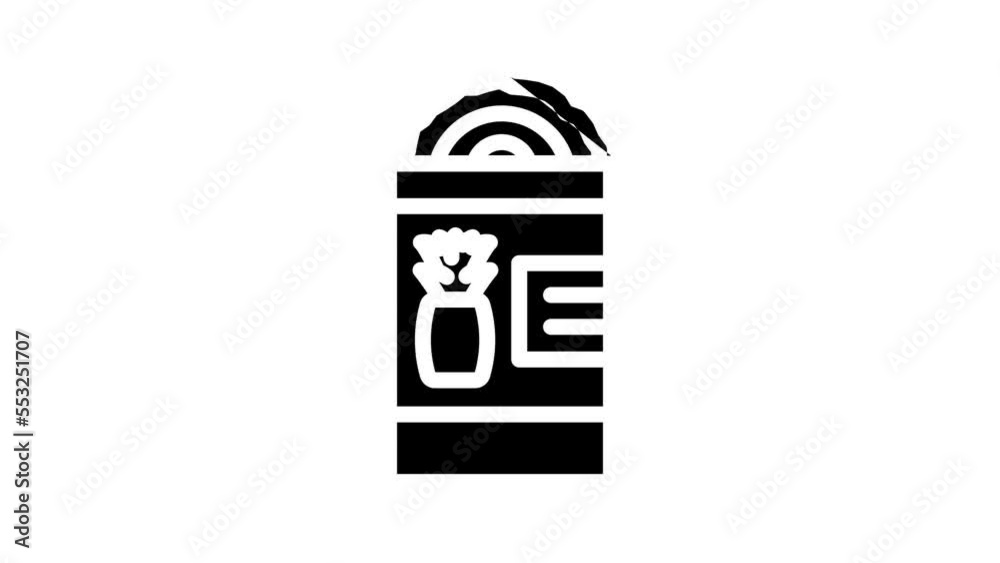 canned pineapple line icon animation canned pineapple line icon animation