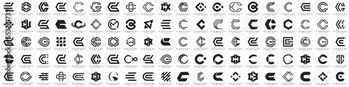 creative letter C logo icon set. design for business of luxury, elegant, simple.