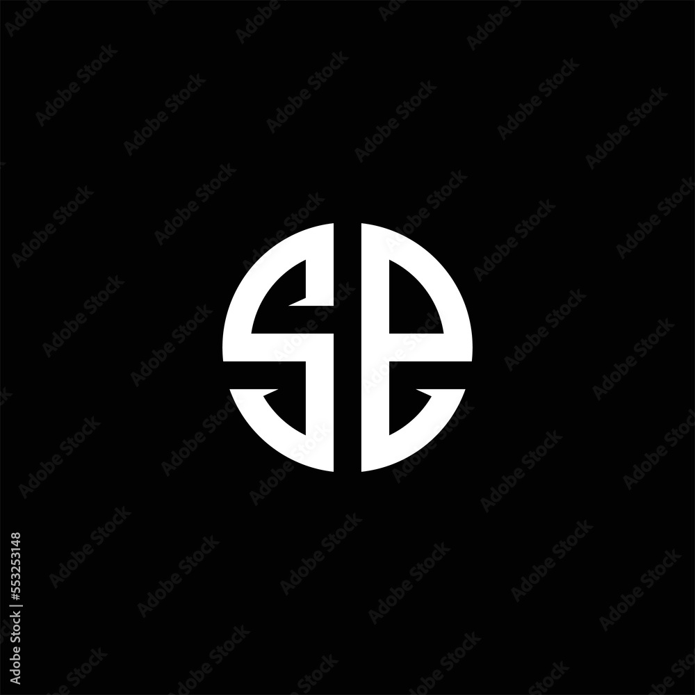 letter SE logo in round shape letter SE logo in round shape