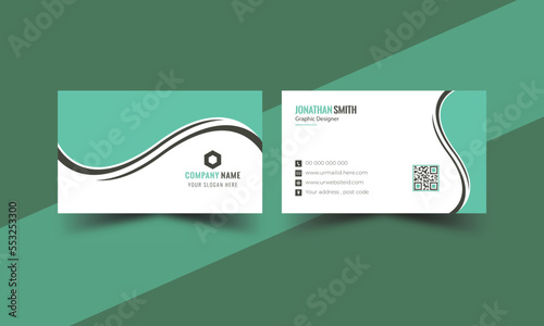 Double side creative business card, Vertical layout, Vector illustration, Modern shape with luxury design, Elegant business card for personal use.