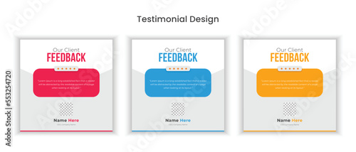 Feedback review or testimonial design template	