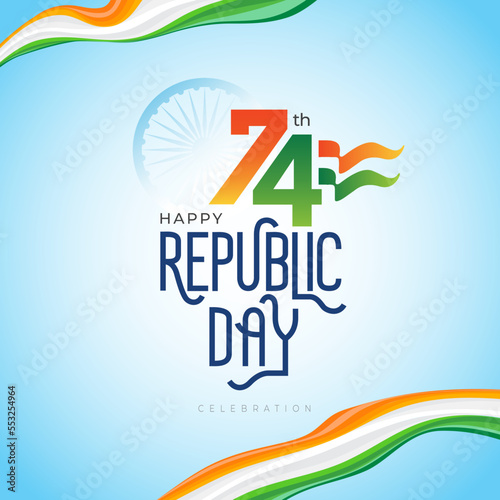 Happy Republic Day Celebration Greeting Background Template