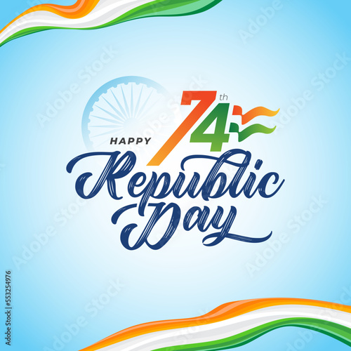 Happy Republic Day Celebration Greeting Background Template