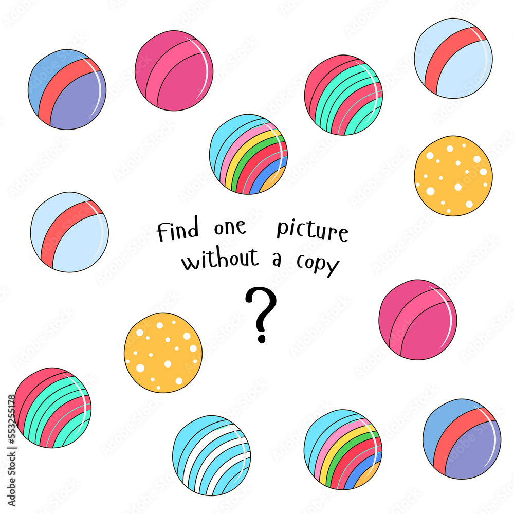 Educational game  find picture without copy PNG illustration with transparent background