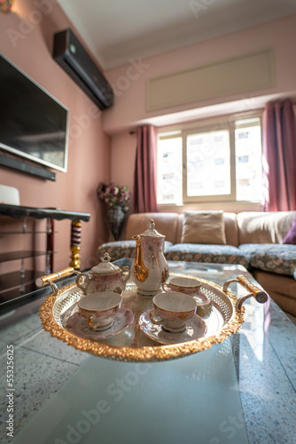 The interior of a luxurious living room