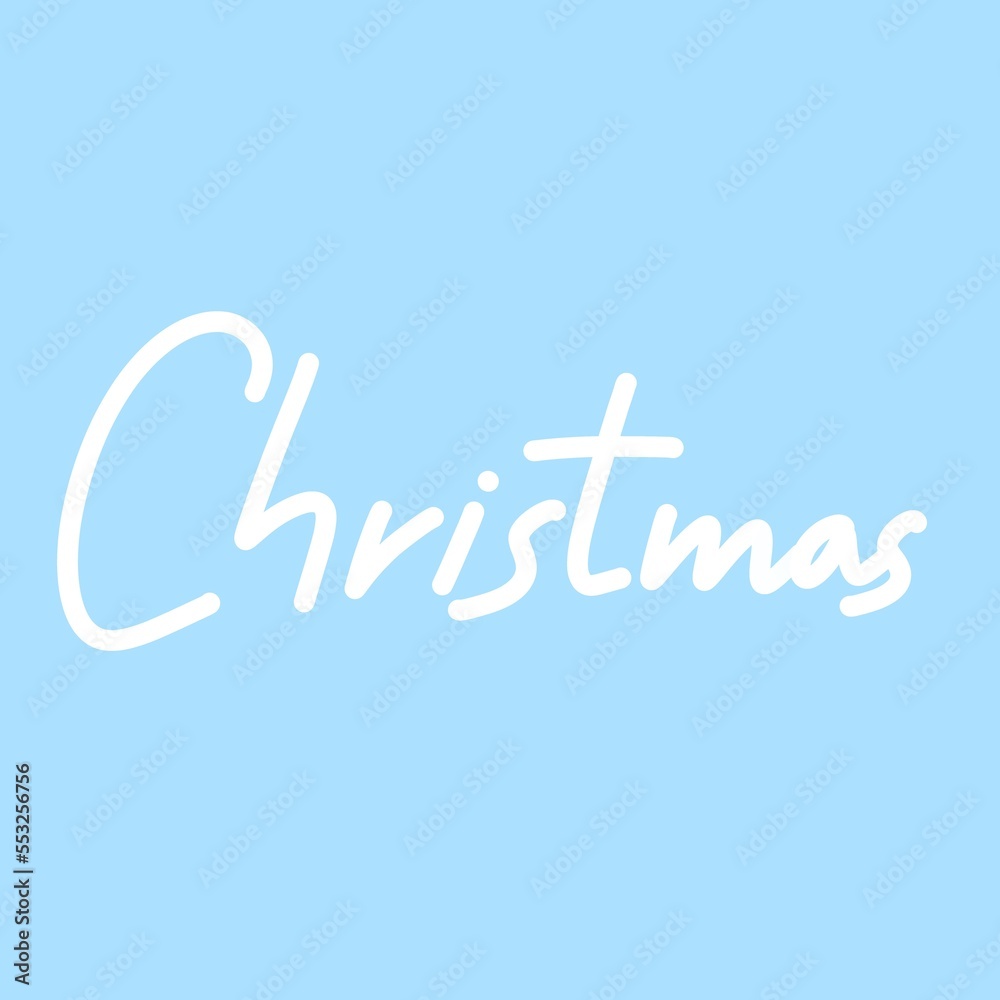 Christmas calligraphy in Christmas holiday on blue background , illustration