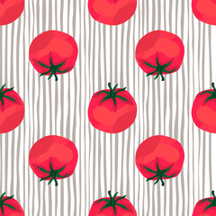 Acrylglasbilder Küchenmuster Rote Tomaten Bio-Gemüsemuster  © smth.design